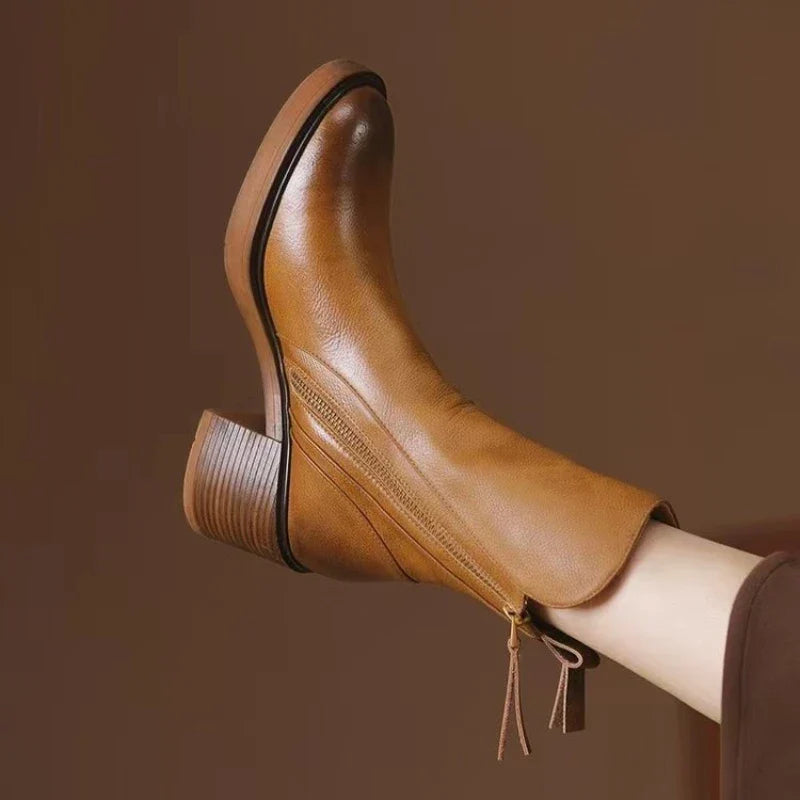 Women's stacked ankle boots, view 1