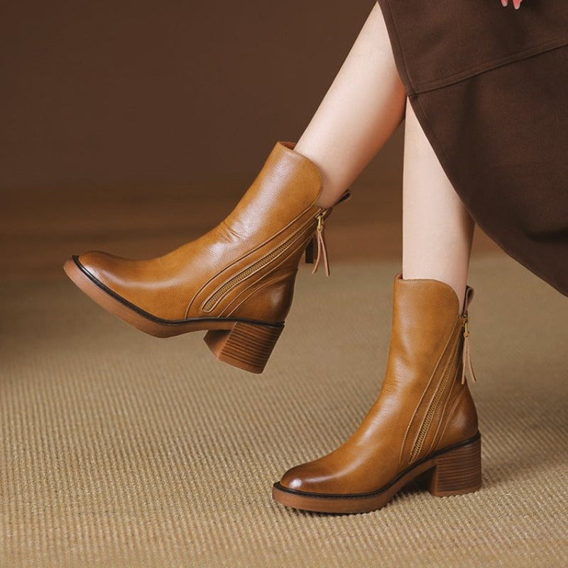 Women's stacked ankle boots, view 3