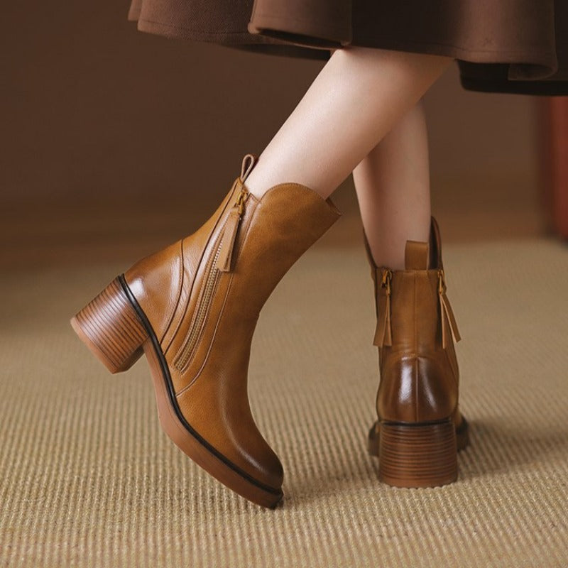 Women's stacked ankle boots, view 4