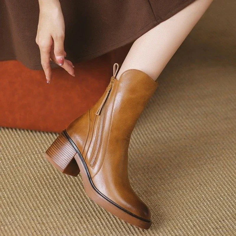 Women's stacked ankle boots, view 5