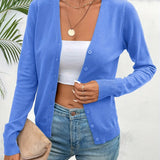 Women's v-neck cardigan, view 2