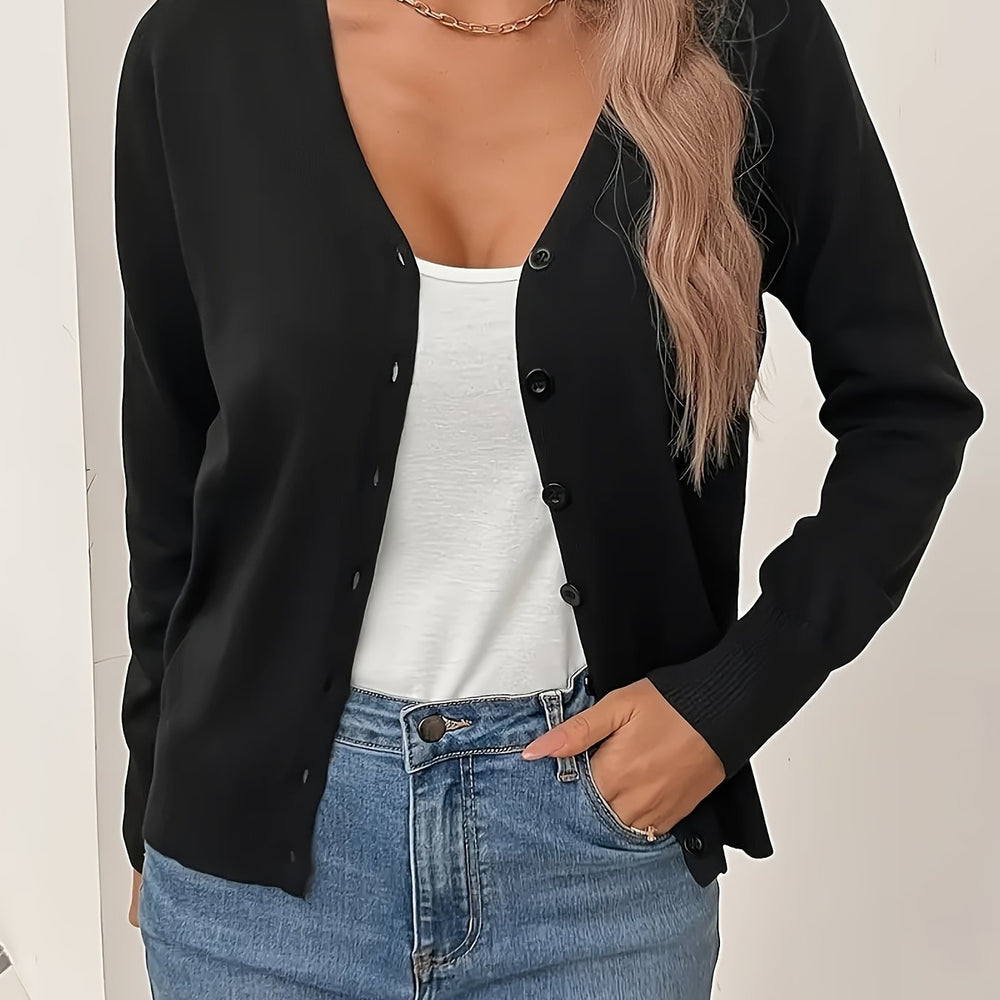 Women's v-neck cardigan, view 3