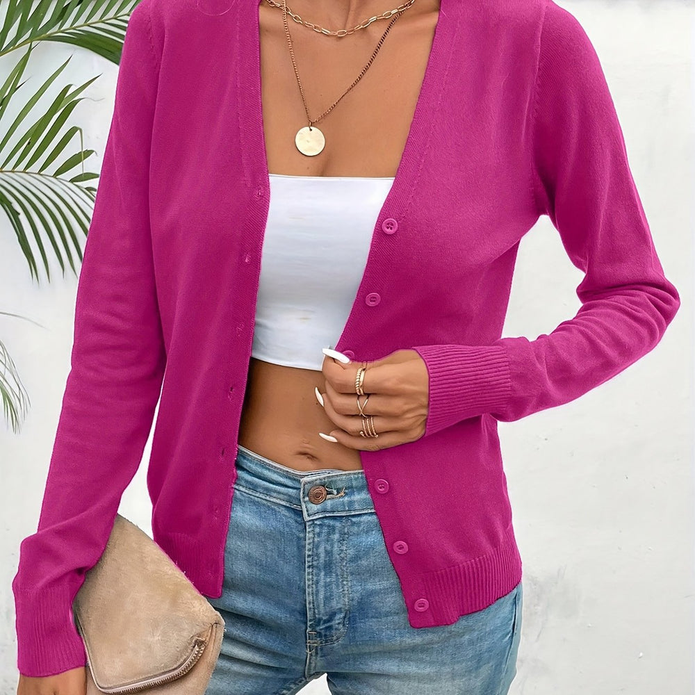 Women's v-neck cardigan, view 6