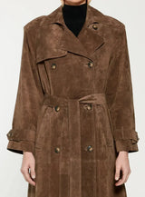 Women's belted trench coat, view 3