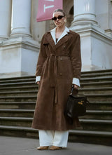 Women's belted trench coat, view 5