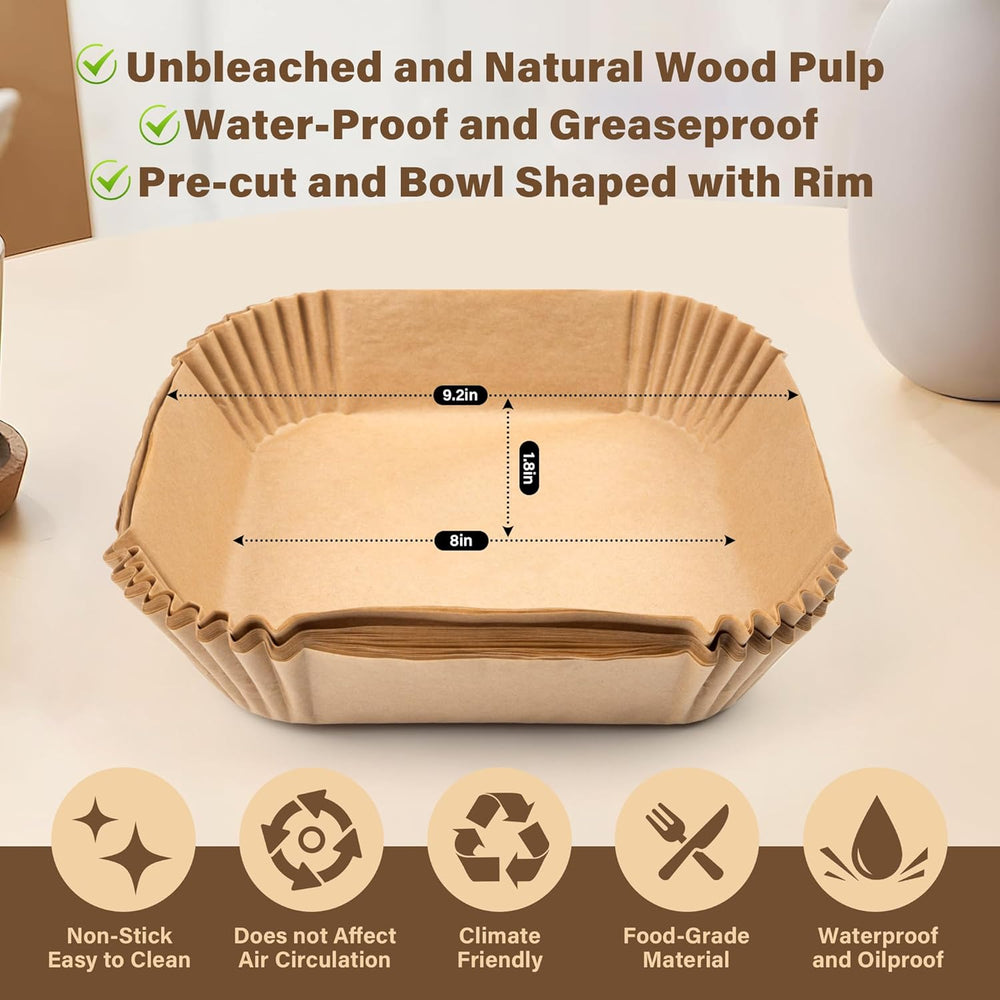 EasyCrisp Anti-Adhesive Disposable Air Fryer Liners - Non-Stick, Eco-Friendly, Perfect for Healthy Cooking