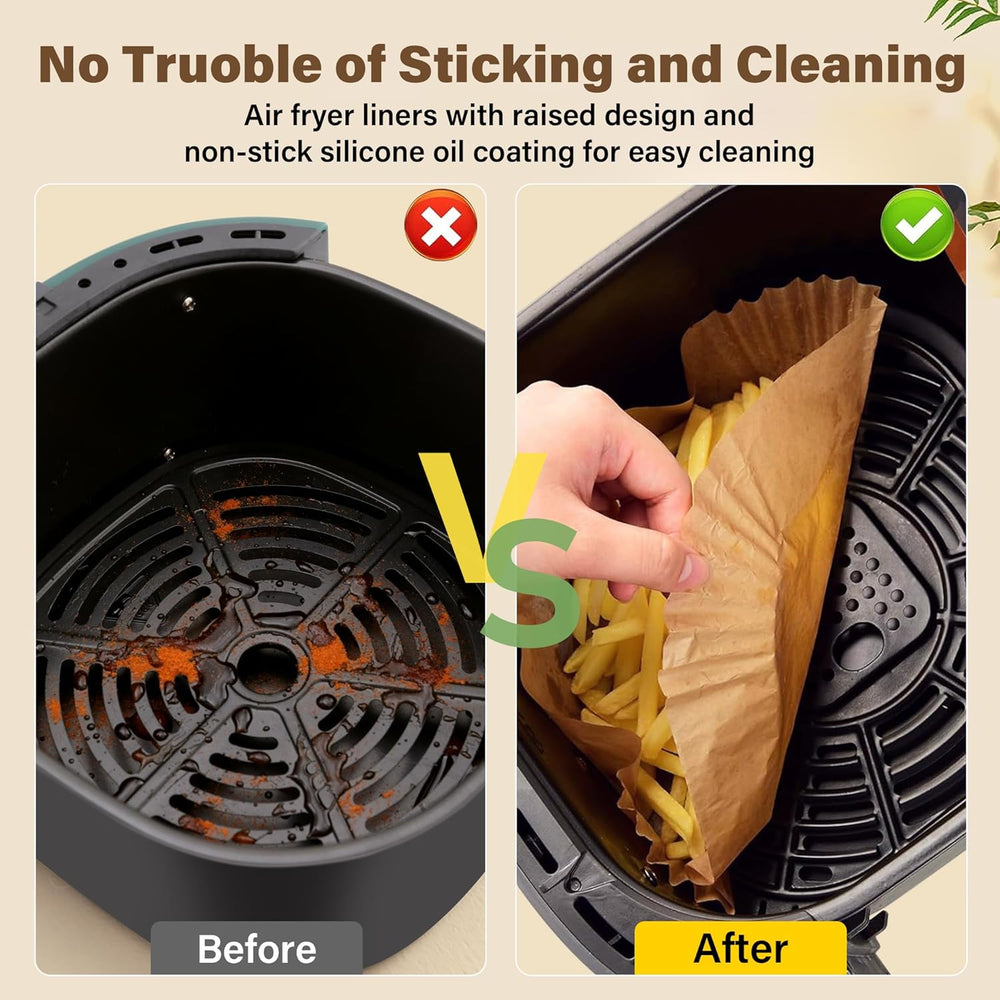 EasyCrisp Anti-Adhesive Disposable Air Fryer Liners - Non-Stick, Eco-Friendly, Perfect for Healthy Cooking