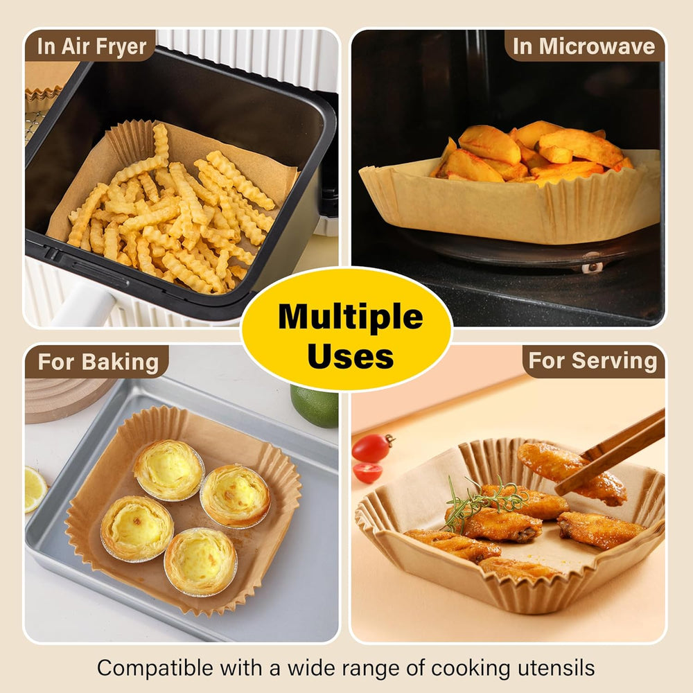 EasyCrisp Anti-Adhesive Disposable Air Fryer Liners - Non-Stick, Eco-Friendly, Perfect for Healthy Cooking