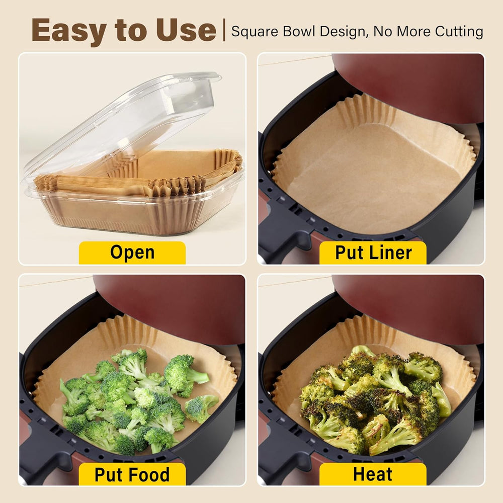 EasyCrisp Anti-Adhesive Disposable Air Fryer Liners - Non-Stick, Eco-Friendly, Perfect for Healthy Cooking