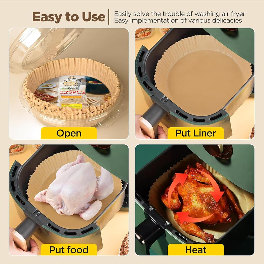 EasyCrisp Anti-Adhesive Disposable Air Fryer Liners - Non-Stick, Eco-Friendly, Perfect for Healthy Cooking