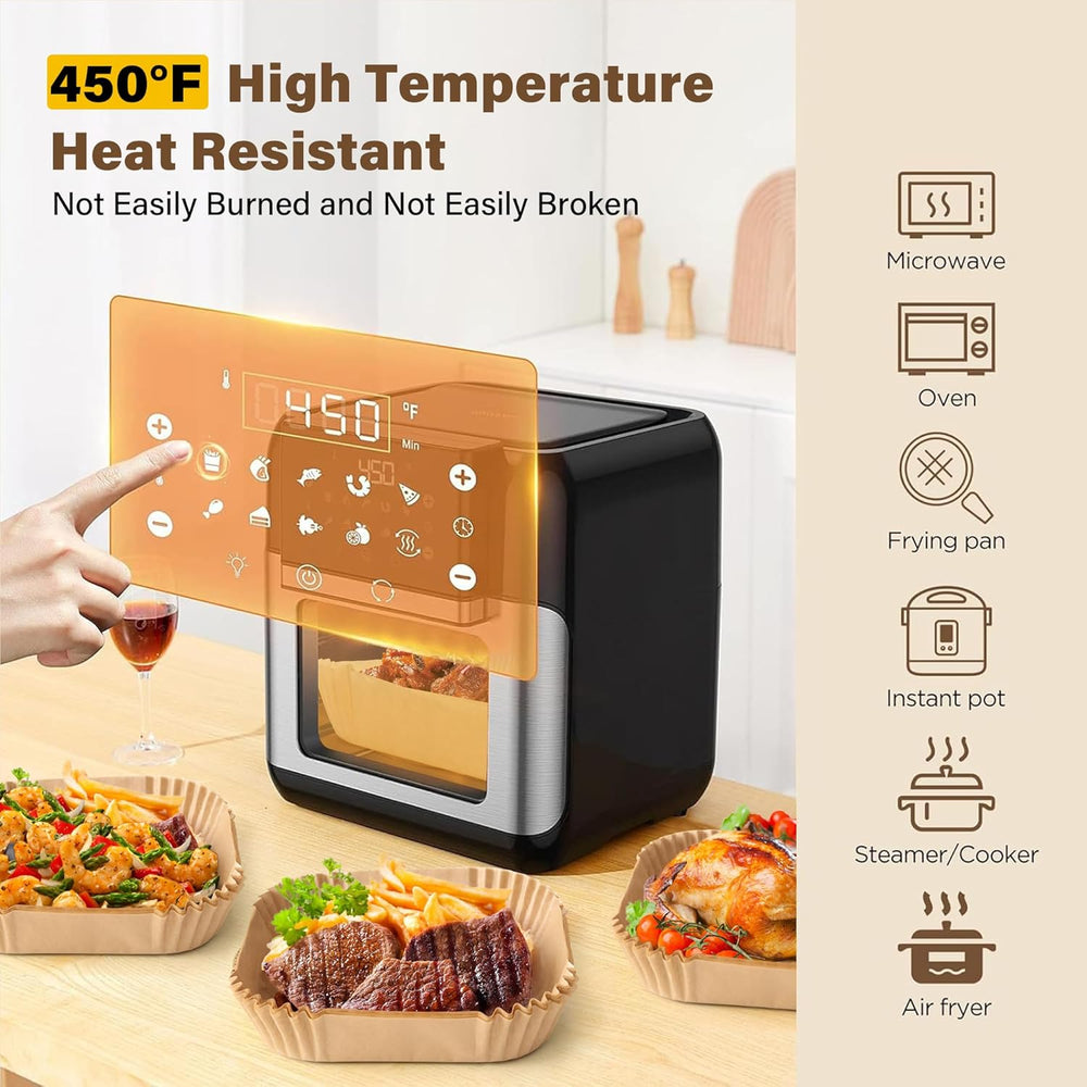 EasyCrisp Anti-Adhesive Disposable Air Fryer Liners - Non-Stick, Eco-Friendly, Perfect for Healthy Cooking