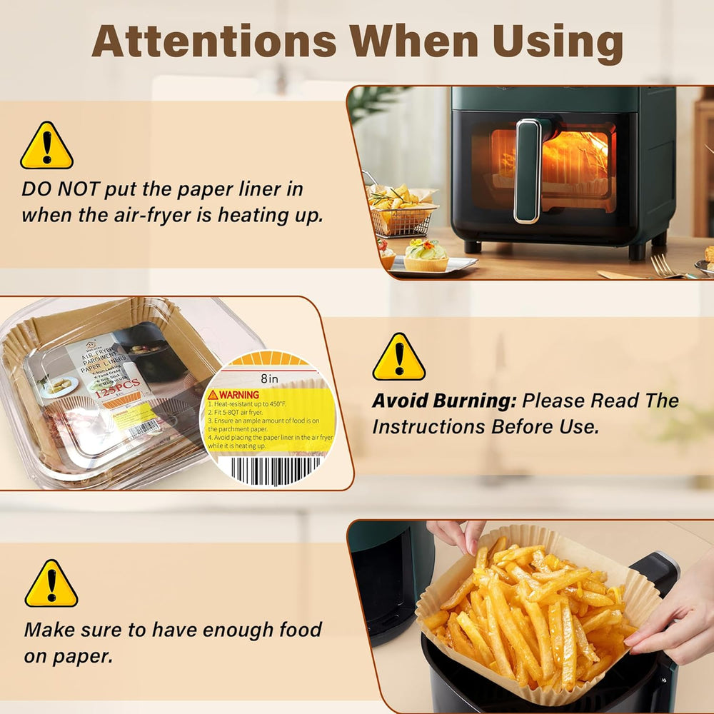 EasyCrisp Anti-Adhesive Disposable Air Fryer Liners - Non-Stick, Eco-Friendly, Perfect for Healthy Cooking
