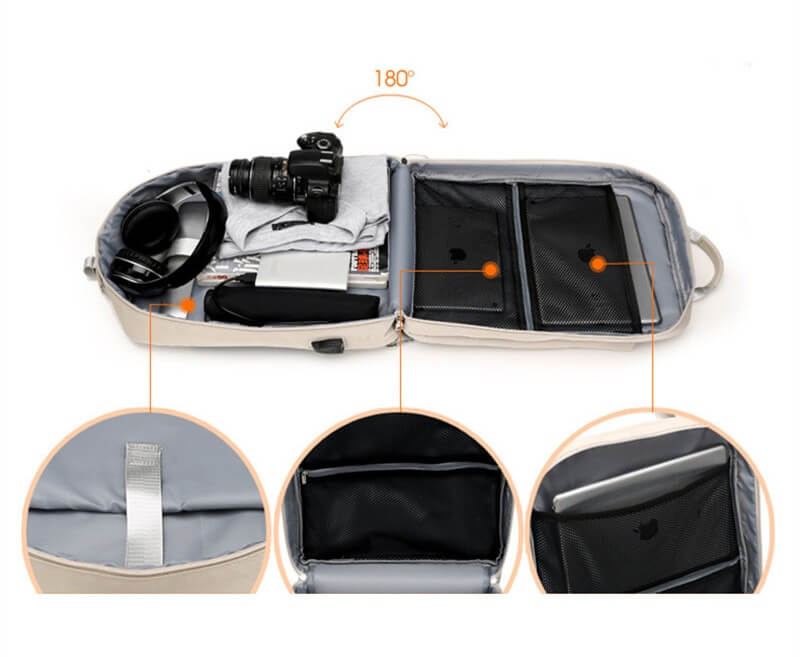 Secure Anti-Theft Backpack with Hidden Zippers, USB Charging Port & Water-Resistant Design - Perfect for Travel & Daily Use