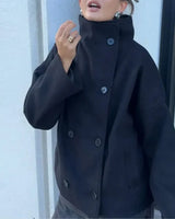 Women's high neck coat, view 3