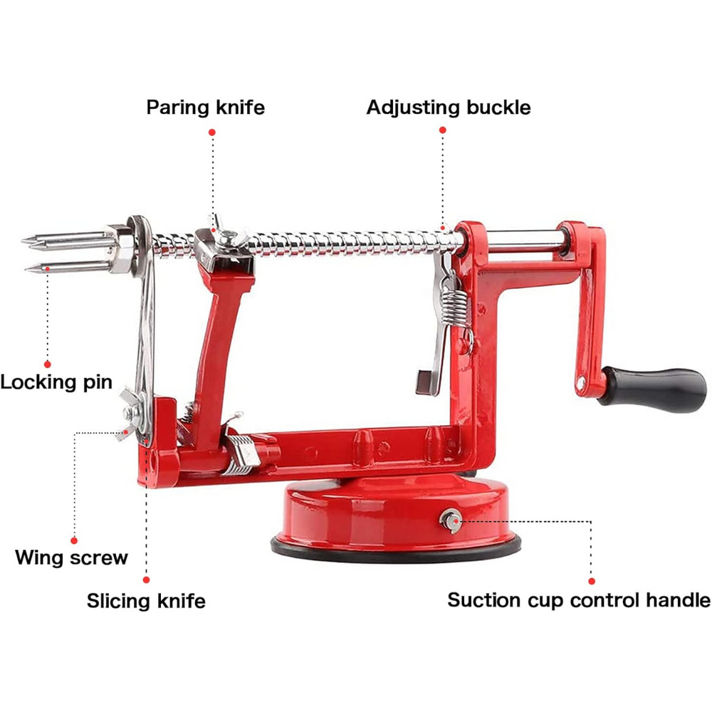 CoreSlicer Apple Peeler & Cutter with Suction Cup - Effortless Core Removal & Slicing Tool for Perfect Apple Slices