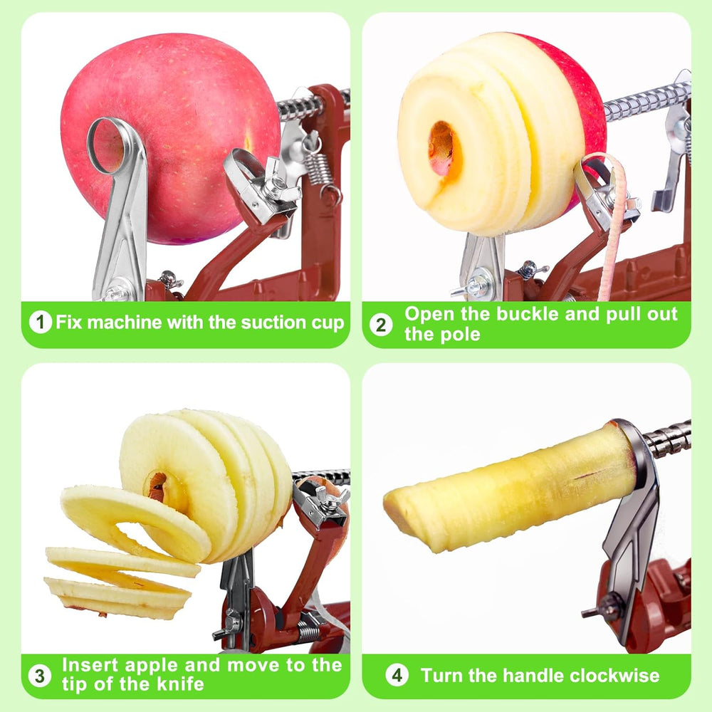 CoreSlicer Apple Peeler & Cutter with Suction Cup - Effortless Core Removal & Slicing Tool for Perfect Apple Slices