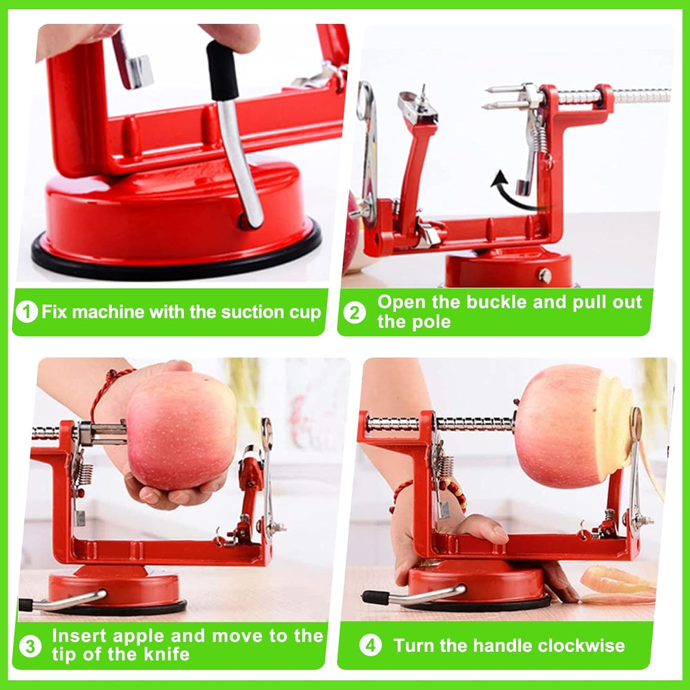 CoreSlicer Apple Peeler & Cutter with Suction Cup - Effortless Core Removal & Slicing Tool for Perfect Apple Slices