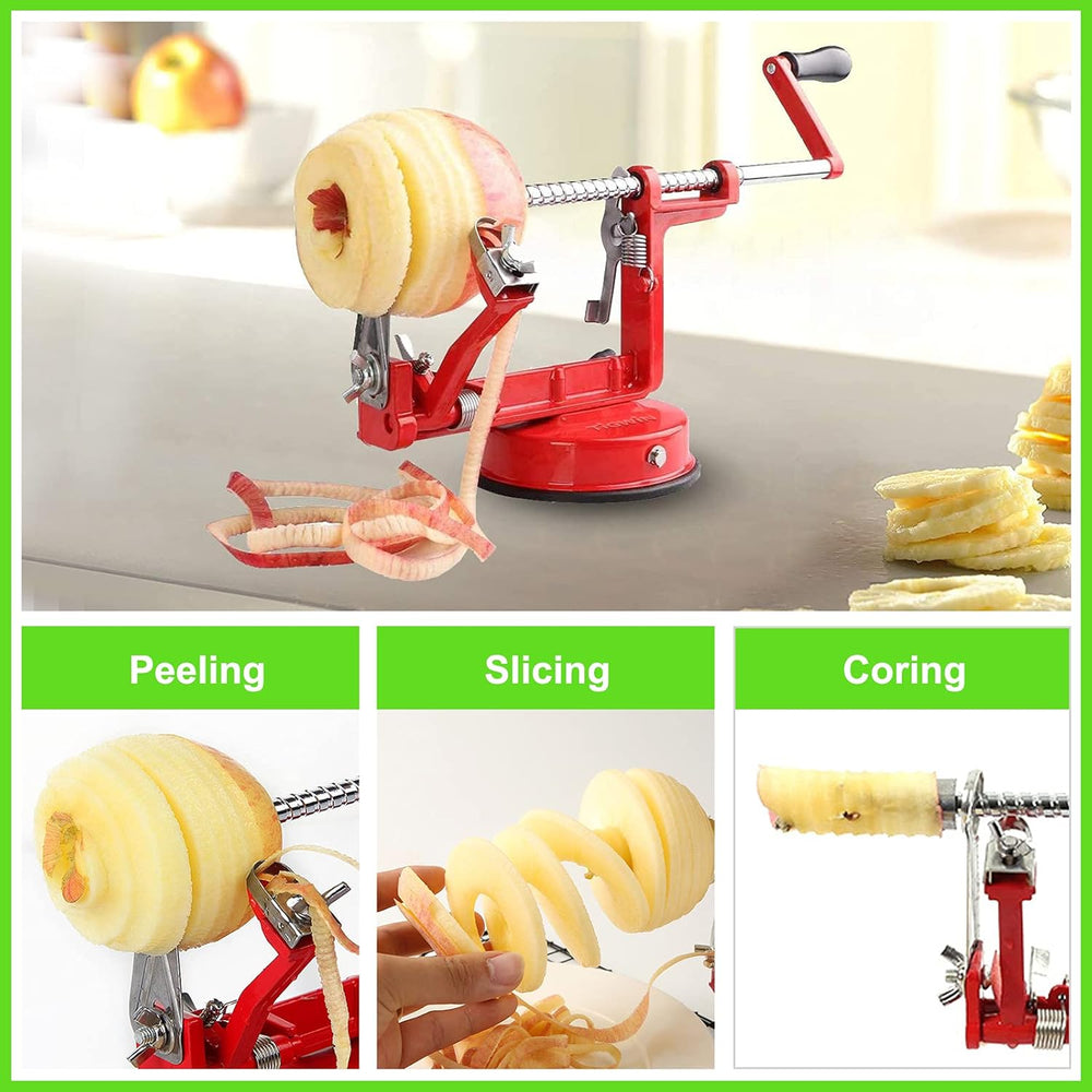 CoreSlicer Apple Peeler & Cutter with Suction Cup - Effortless Core Removal & Slicing Tool for Perfect Apple Slices