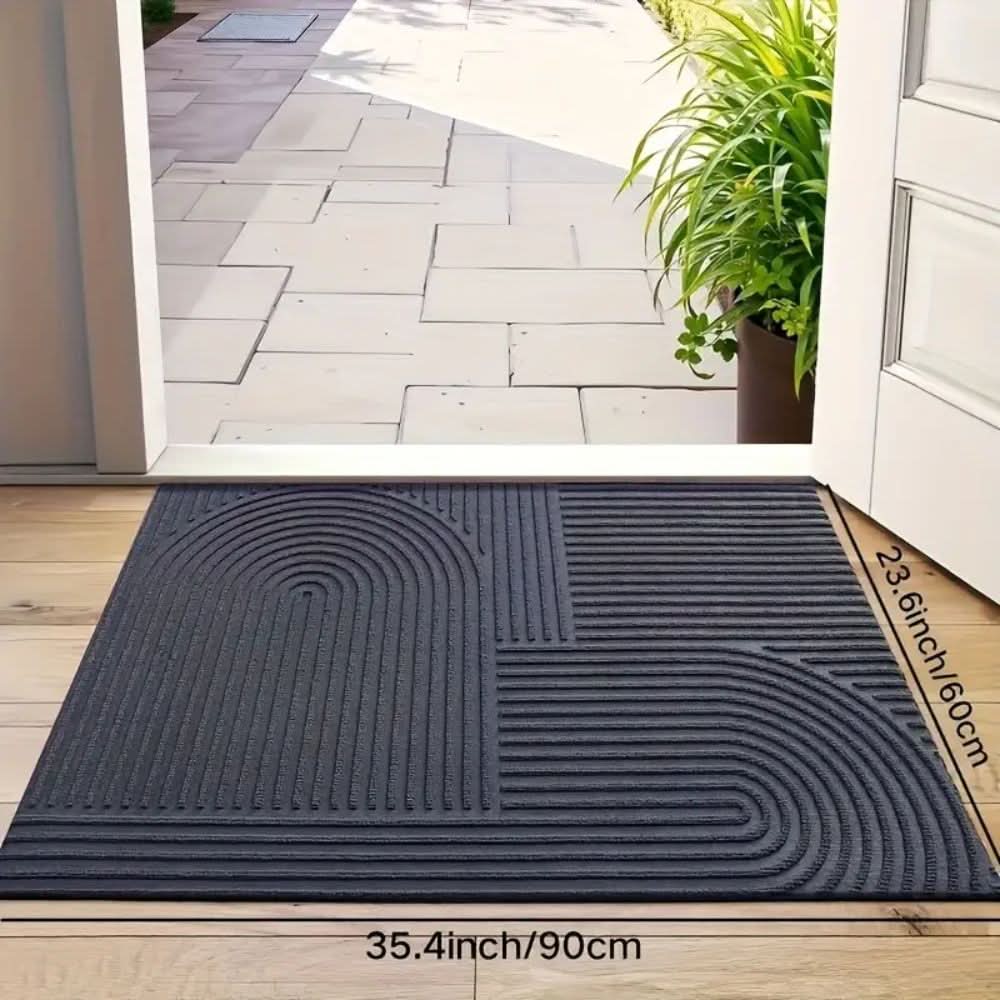 **AQUARAY Washable Wave Pattern Entry Mat - Highly Absorbent & Durable Door Mat for Home & Office**