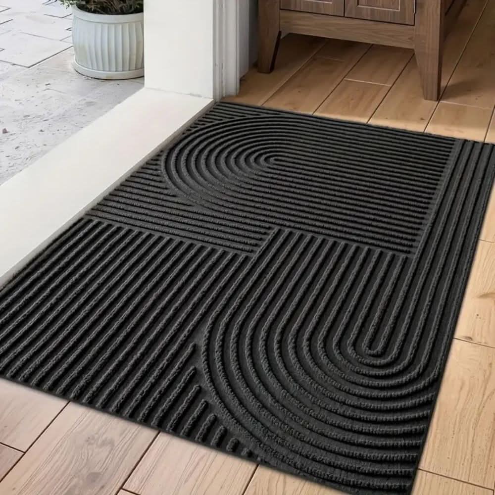 **AQUARAY Washable Wave Pattern Entry Mat - Highly Absorbent & Durable Door Mat for Home & Office**