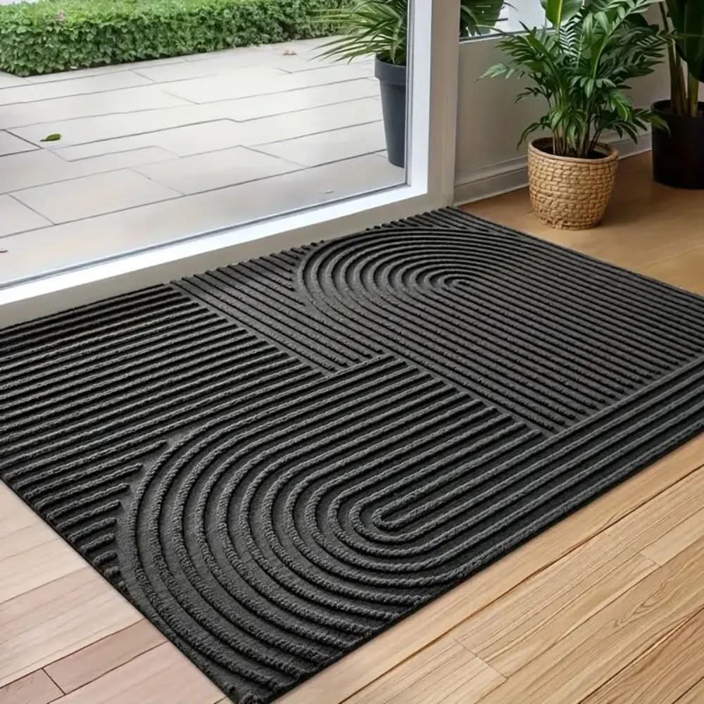 **AQUARAY Washable Wave Pattern Entry Mat - Highly Absorbent & Durable Door Mat for Home & Office**