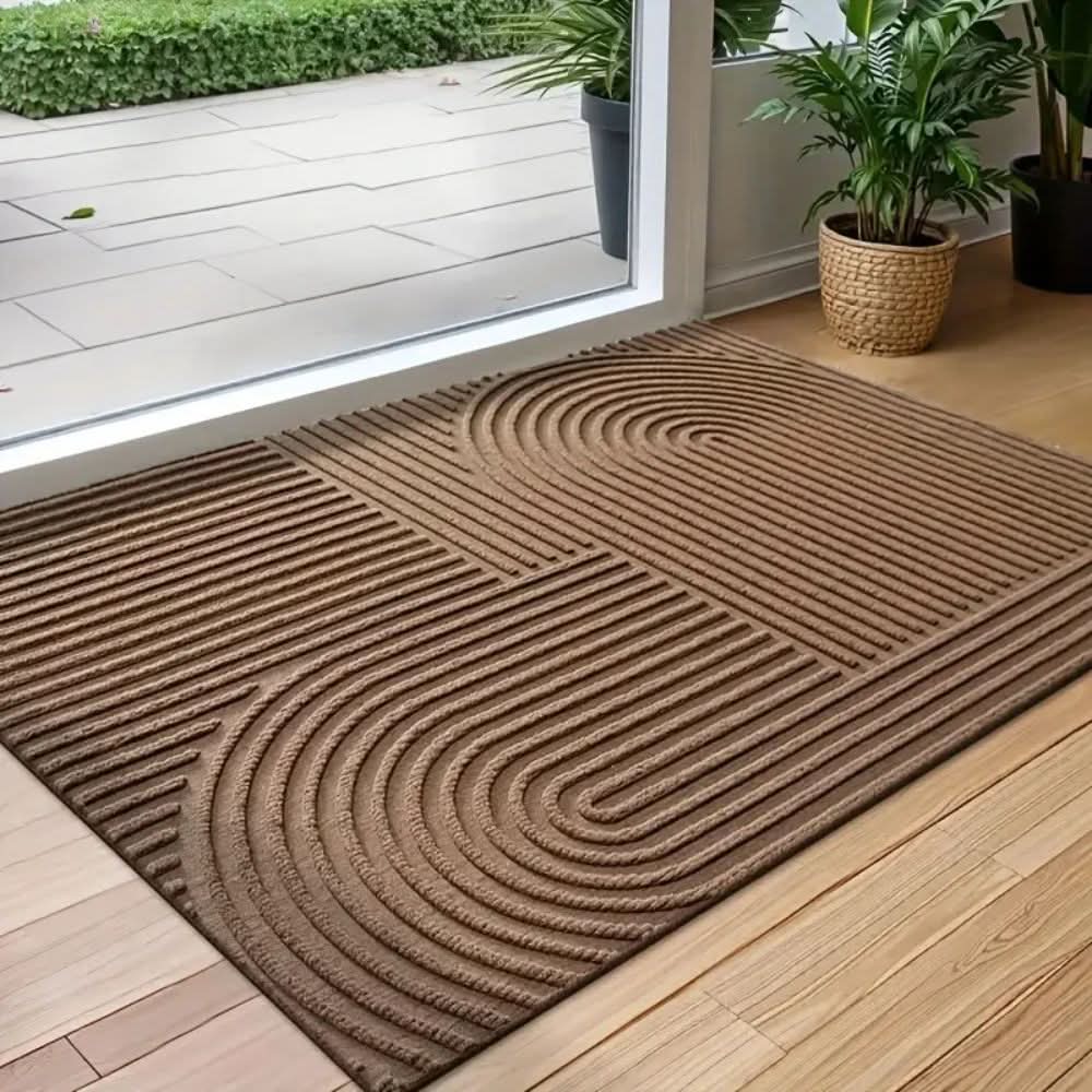 **AQUARAY Washable Wave Pattern Entry Mat - Highly Absorbent & Durable Door Mat for Home & Office**