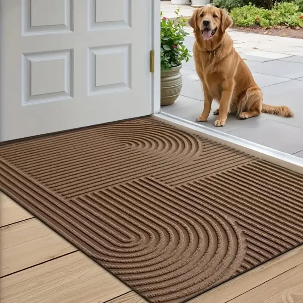 **AQUARAY Washable Wave Pattern Entry Mat - Highly Absorbent & Durable Door Mat for Home & Office**