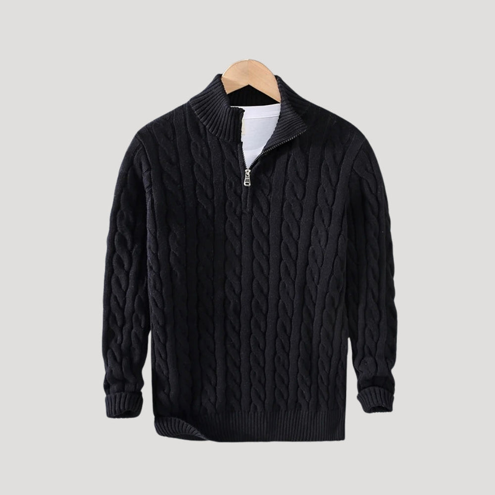Men's cable-knit cardigan, view 3