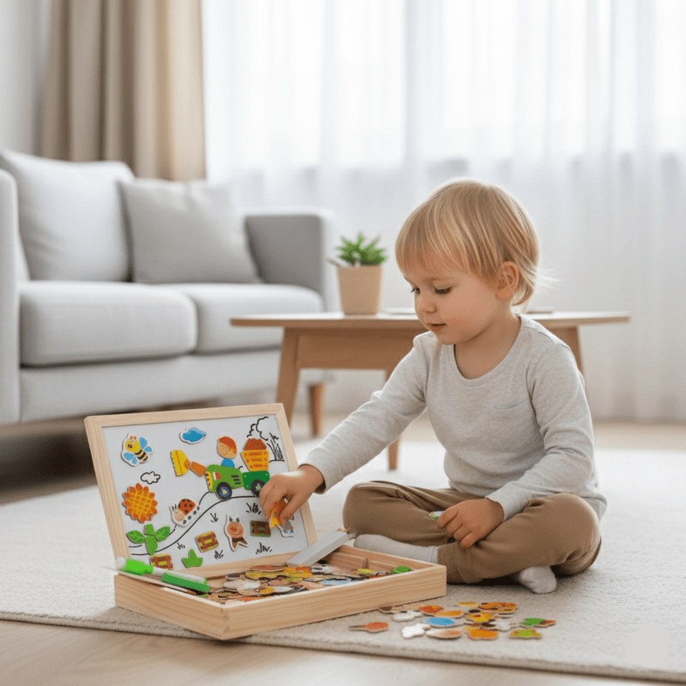 Enhanced Product Title: **ARTIBLOX 2-in-1 Wooden Kids' Drawing & Activity Board - Versatile Art Easel & Play Surface for Creative Learning**