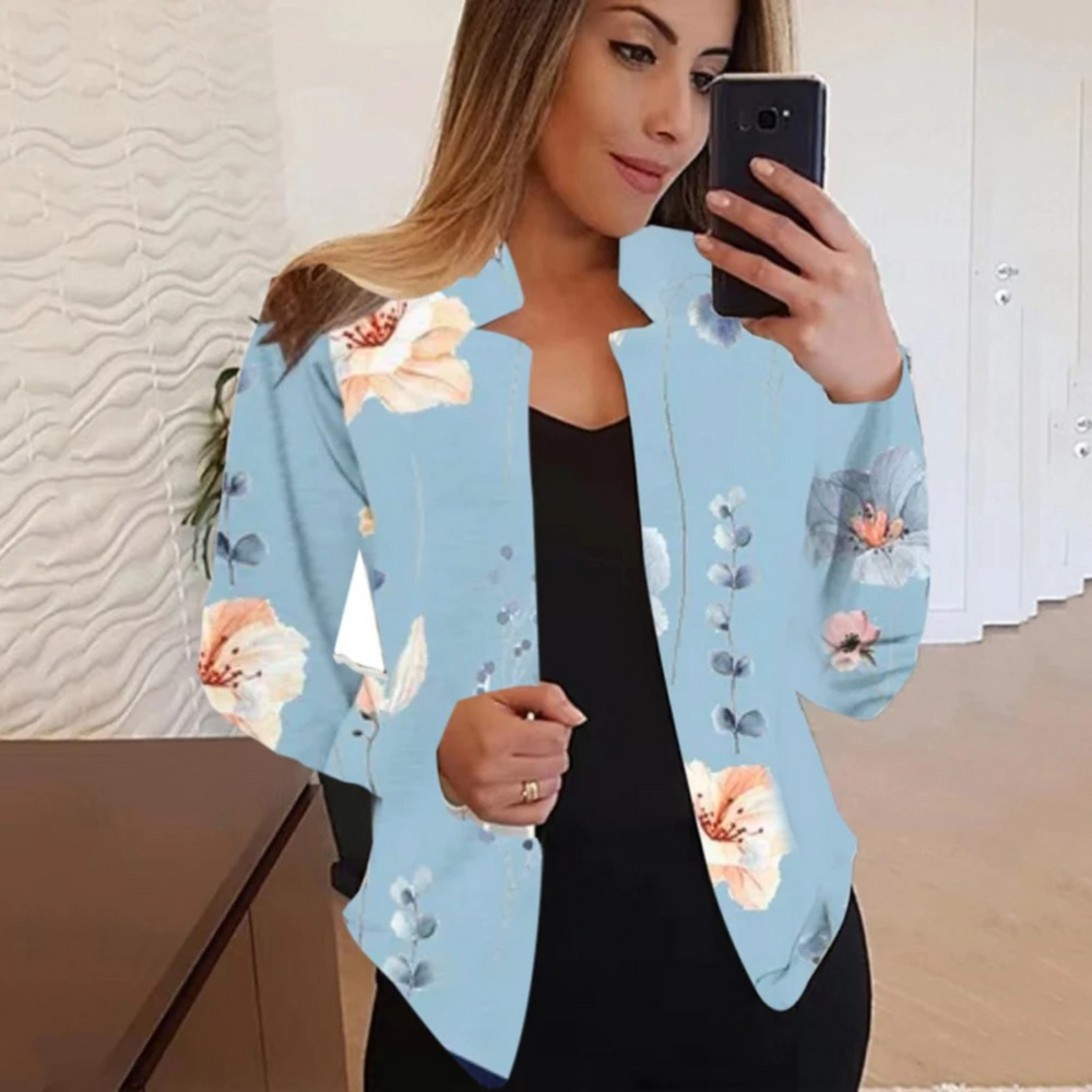 Artistic Ladies' Blazer with Ink & Wash Design - Amaya