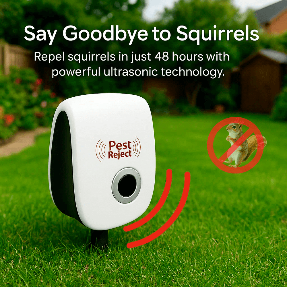 Kalsten | Ultrasonic Squirrel Repeller Device - Effective Pest Control to Deter Squirrels in 48 Hours for Gardens & Yards
