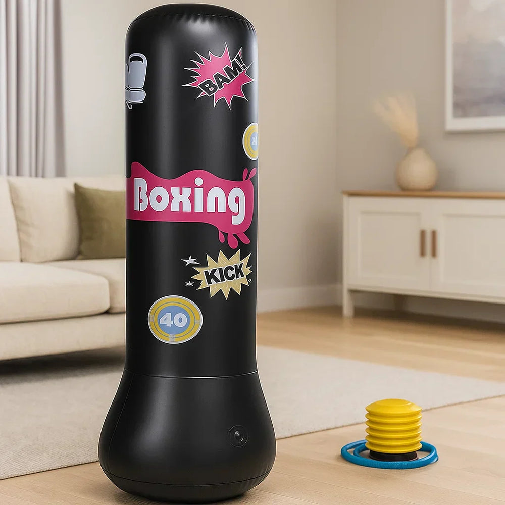 Inflatable Kids Punching Bag – 120cm, PU Leather & Includes Boxing Gloves