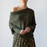 Asymmetric Oversized Women's Sweater - Sophia