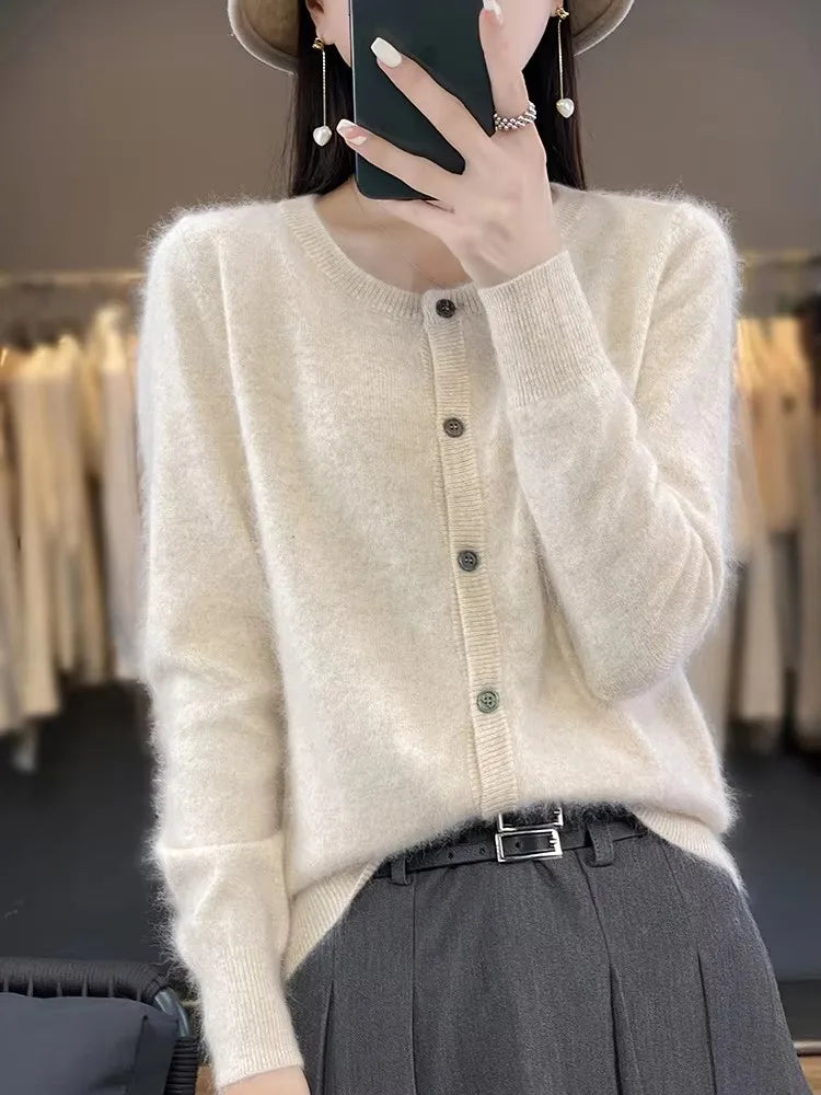 Aurea Luxurious Pure Cashmere Knit Cardigan | Ultra-Soft Wool Sweater for Ultimate Comfort