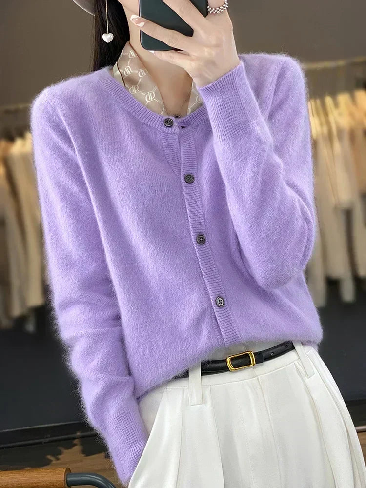 Aurea Luxurious Pure Cashmere Knit Cardigan | Ultra-Soft Wool Sweater for Ultimate Comfort