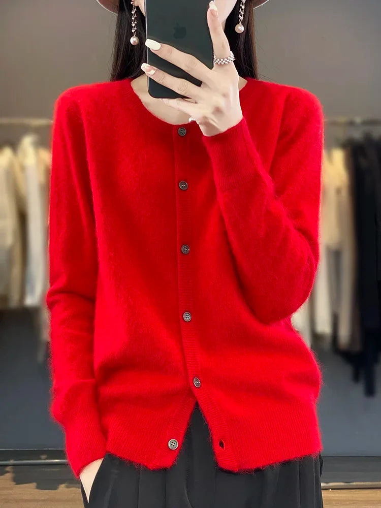 Aurea Luxurious Pure Cashmere Knit Cardigan | Ultra-Soft Wool Sweater for Ultimate Comfort