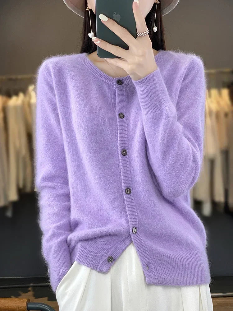 Aurea Luxurious Pure Cashmere Knit Cardigan | Ultra-Soft Wool Sweater for Ultimate Comfort