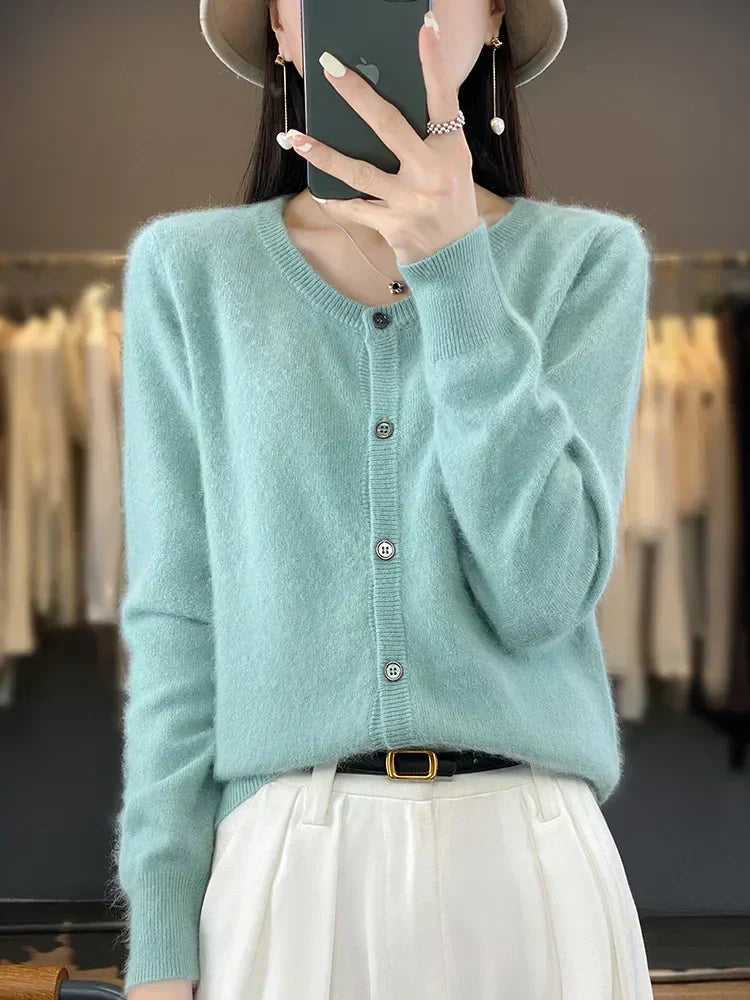 Aurea Luxurious Pure Cashmere Knit Cardigan | Ultra-Soft Wool Sweater for Ultimate Comfort