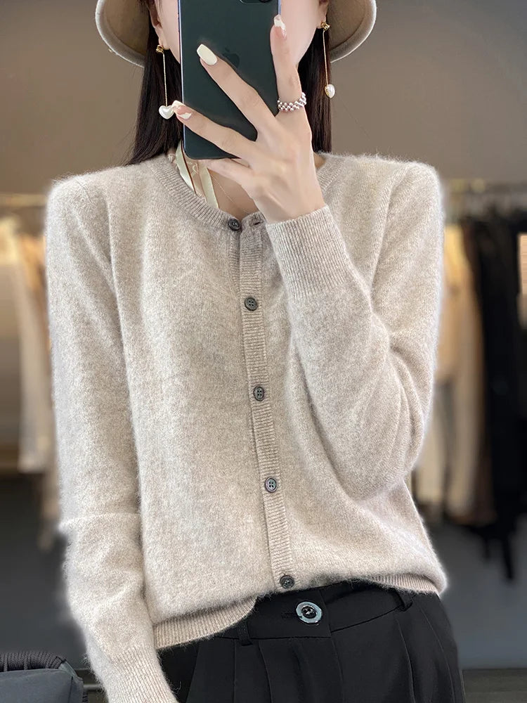 Aurea Luxurious Pure Cashmere Knit Cardigan | Ultra-Soft Wool Sweater for Ultimate Comfort
