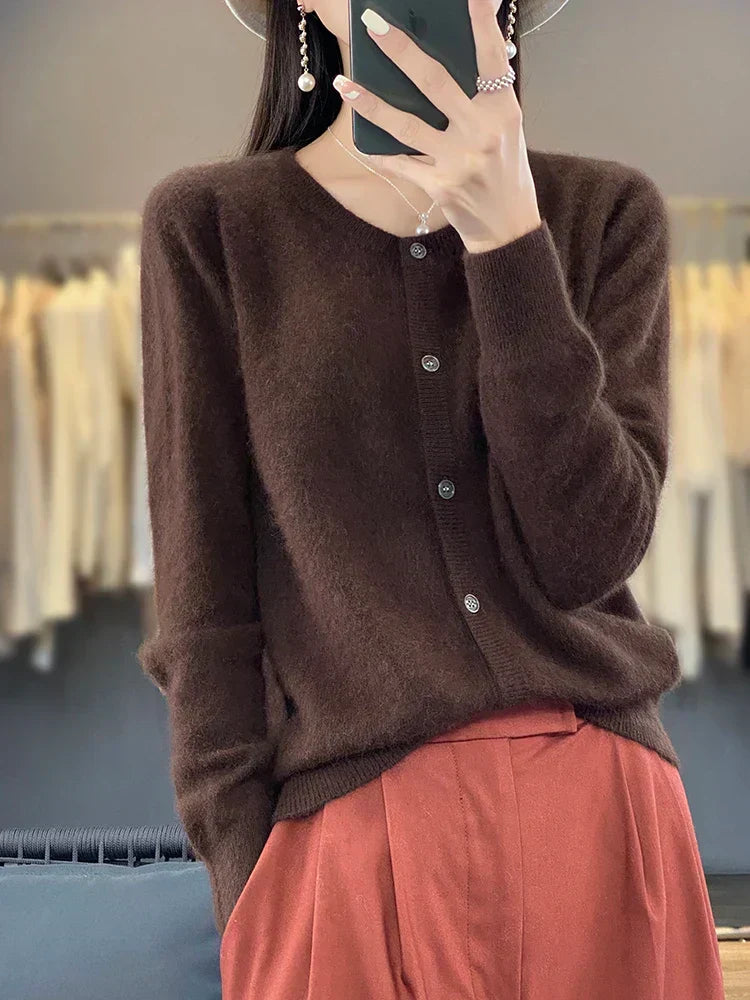 Aurea Luxurious Pure Cashmere Knit Cardigan | Ultra-Soft Wool Sweater for Ultimate Comfort