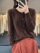 Aurea Luxurious Pure Cashmere Knit Cardigan | Ultra-Soft Wool Sweater for Ultimate Comfort