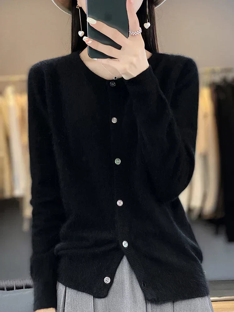 Aurea Luxurious Pure Cashmere Knit Cardigan | Ultra-Soft Wool Sweater for Ultimate Comfort