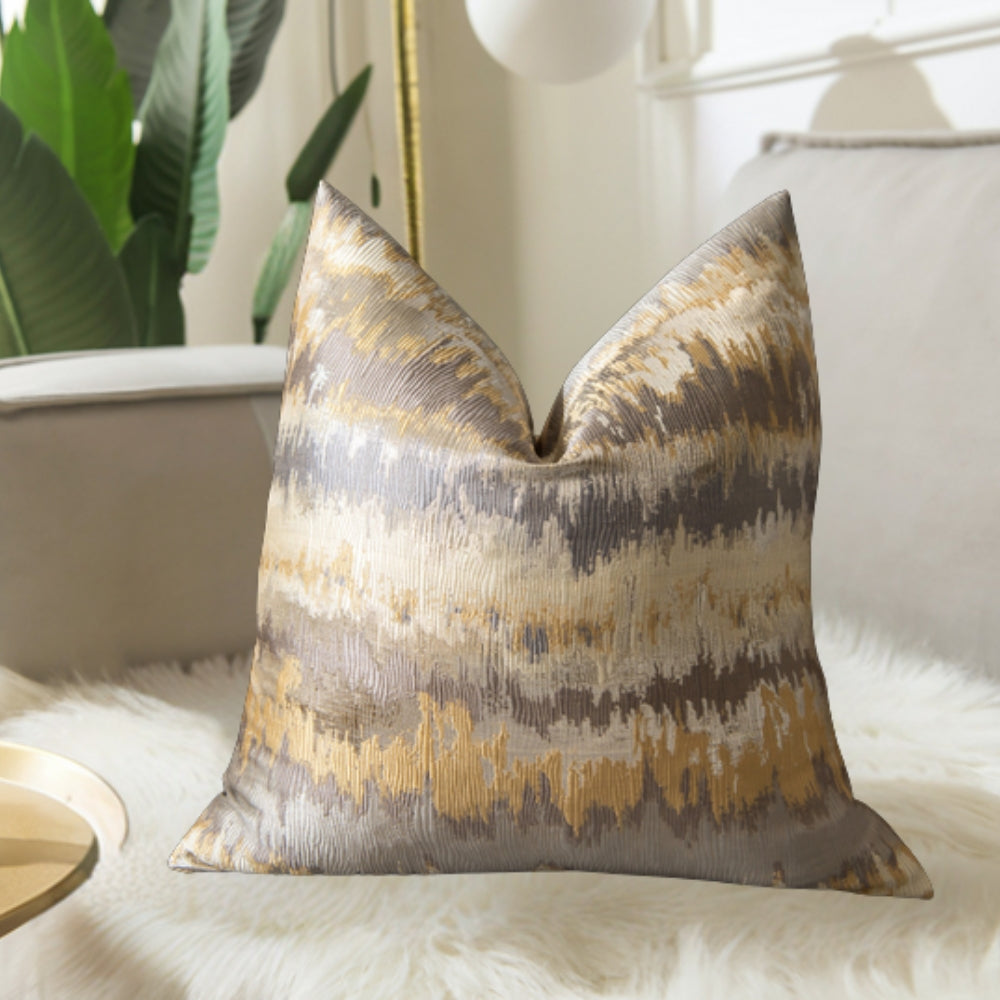 Auric Gilded Luxury Cushion Cover - Elegant Decorative Pillowcase for Home Décor | Premium Quality Fabric & Stylish Design