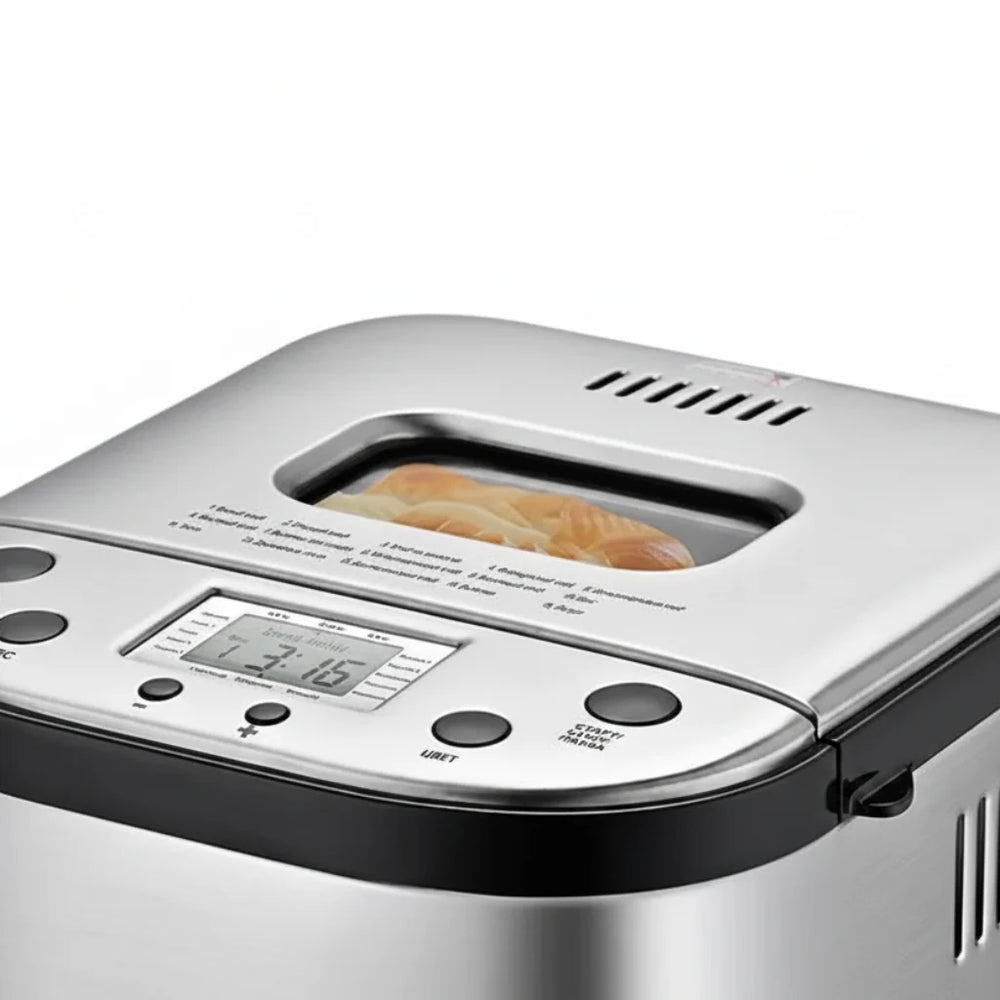 Automatic Bread Maker – Digital Control, Silver Finish & Compact Design