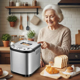 Automatic Bread Maker – Digital Control, Silver Finish & Compact Design