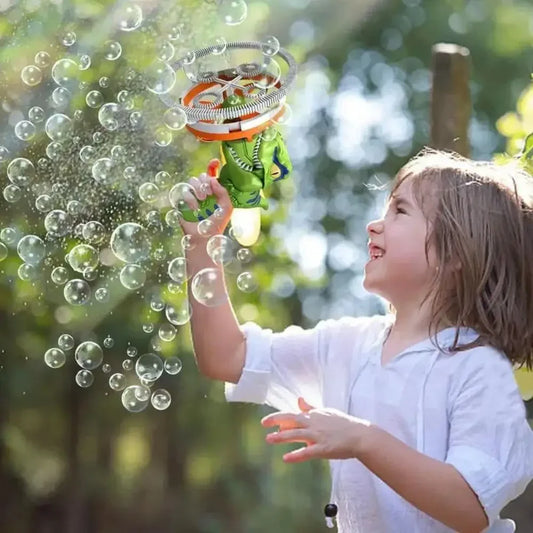Automatic Bubble Machine – Lithium Battery-Operated, Dinosaur Design & Outdoor Fun