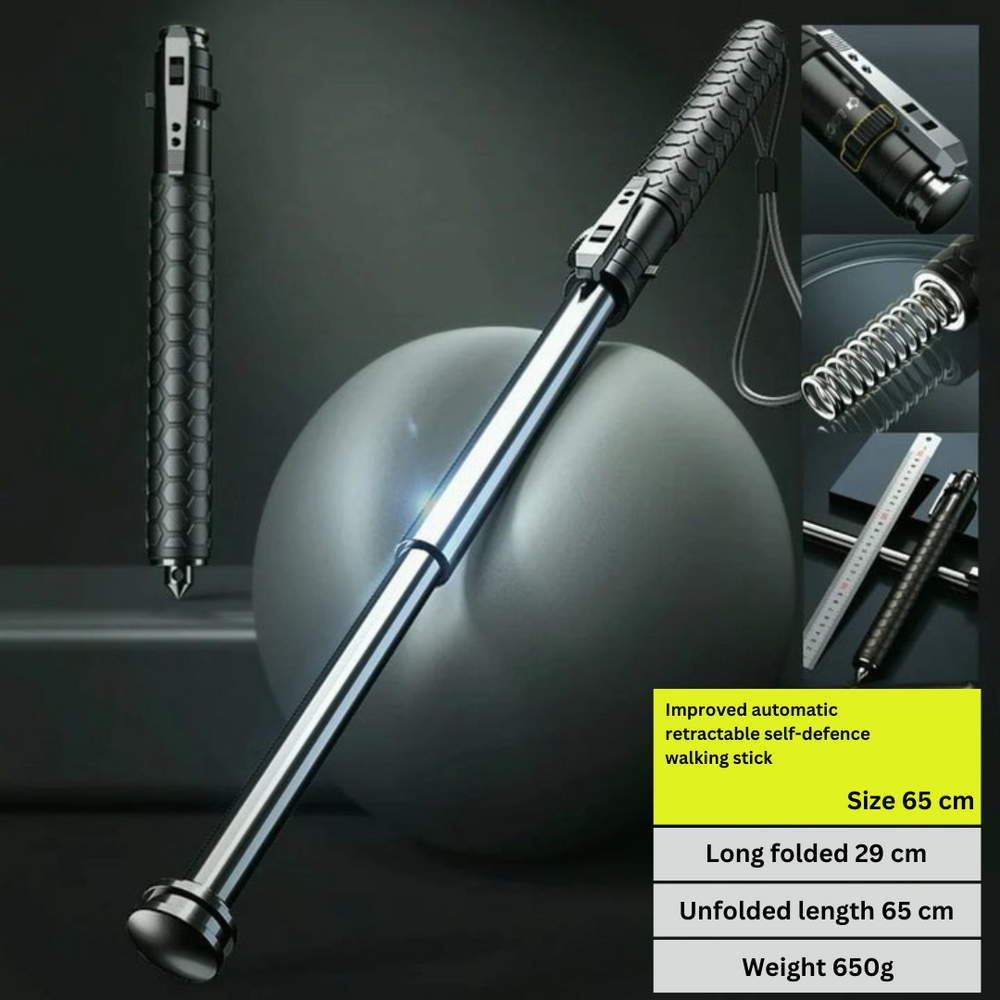 Retractable Defense Stick for Urban Safety & Hiking - Compact Self-Defense Tool for Outdoor Protection
