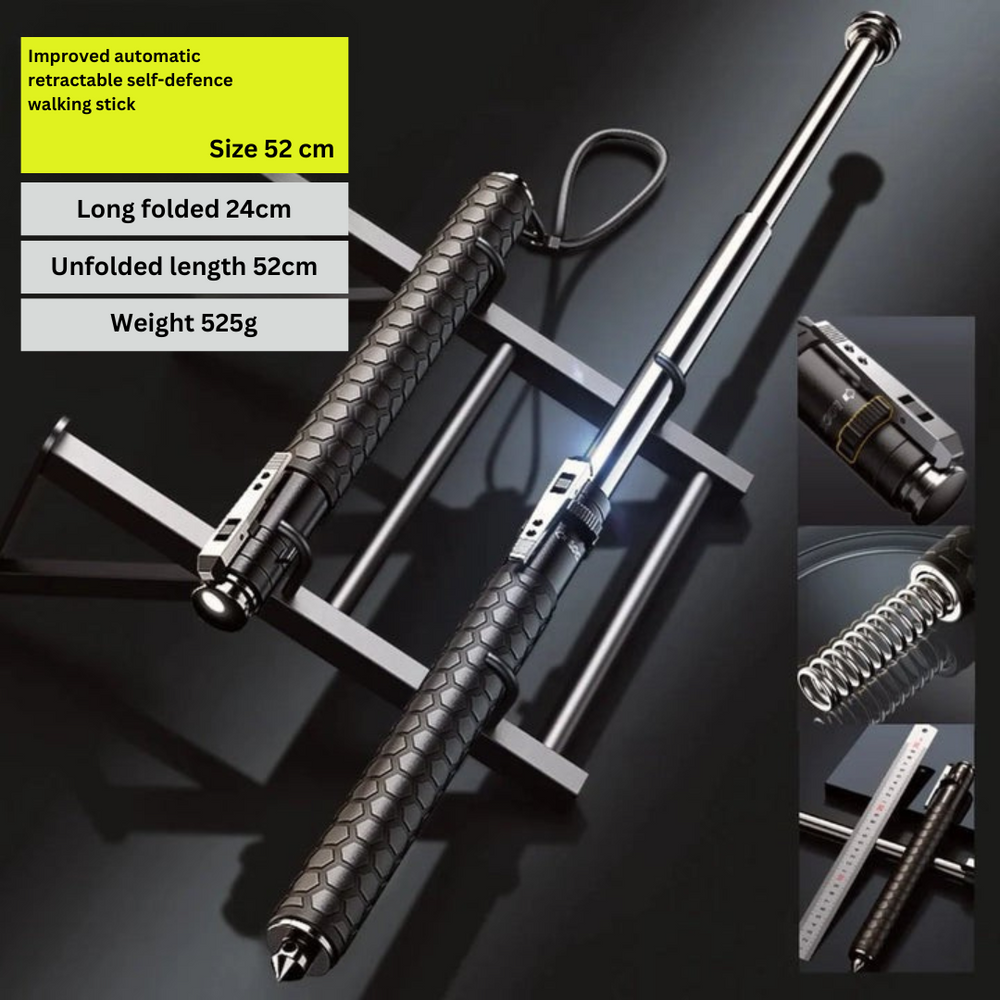 Retractable Defense Stick for Urban Safety & Hiking - Compact Self-Defense Tool for Outdoor Protection