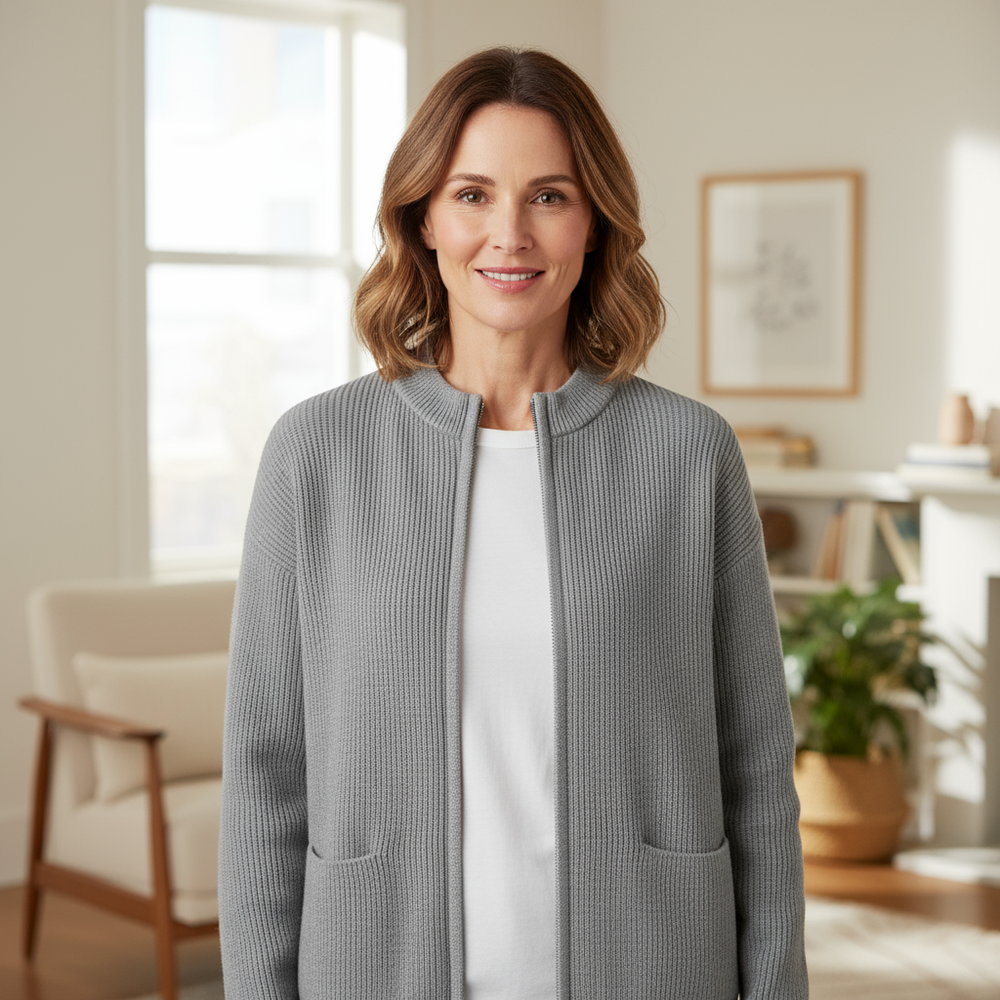 Women's ribbed sweater, view 3