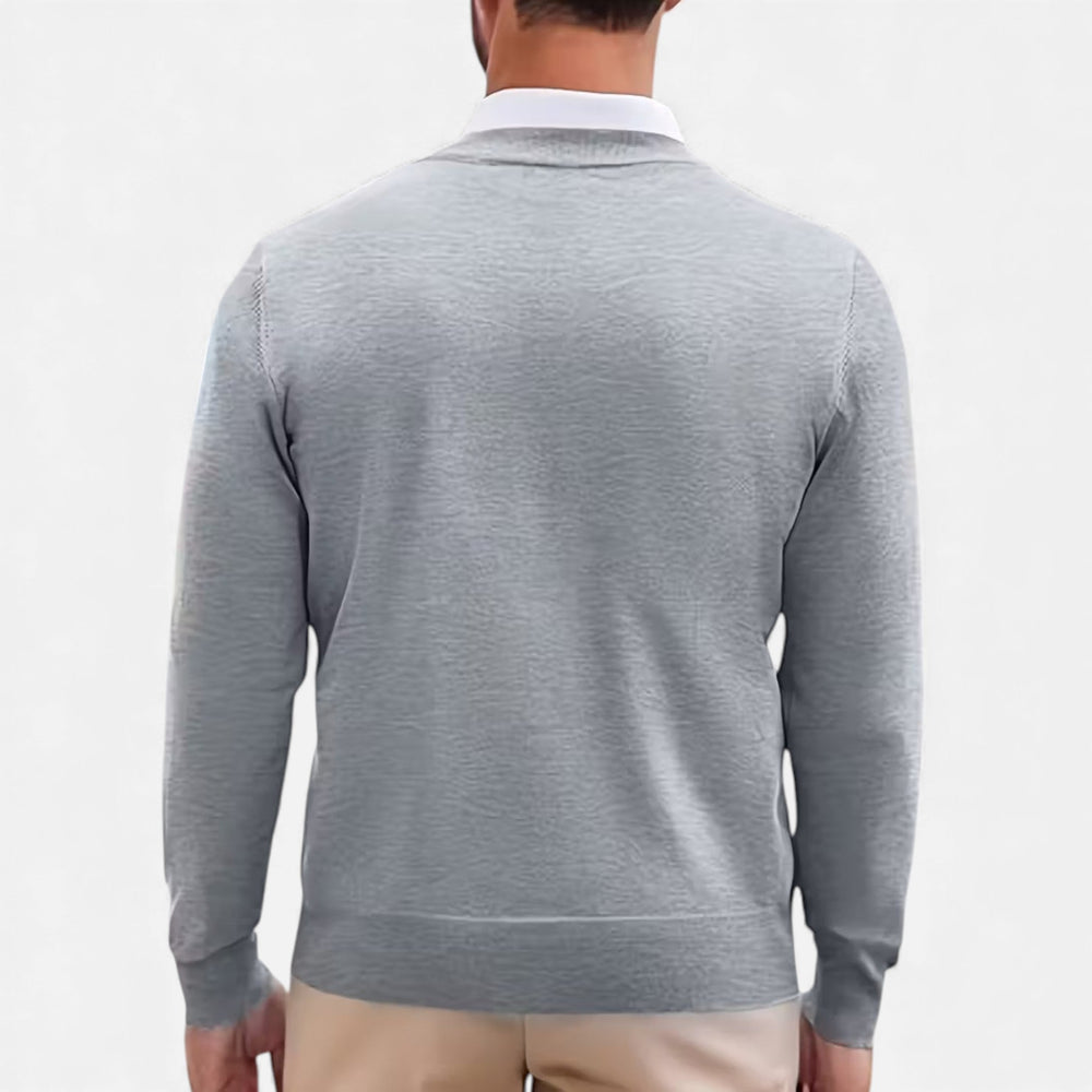 Men's v-neck cardigan, view 3